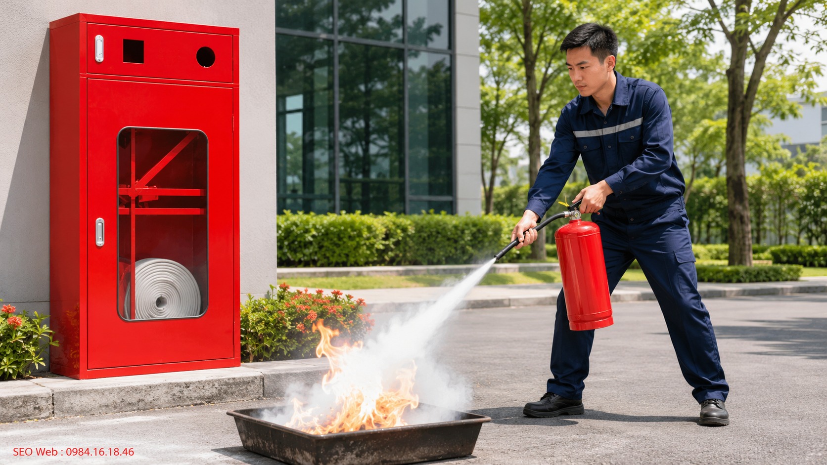 Quy trình sử dụng thiết bị trong tủ chữa cháy vách tường an toàn Hướng dẫn sử dụng tủ chữa cháy vách tường đúng quy trình