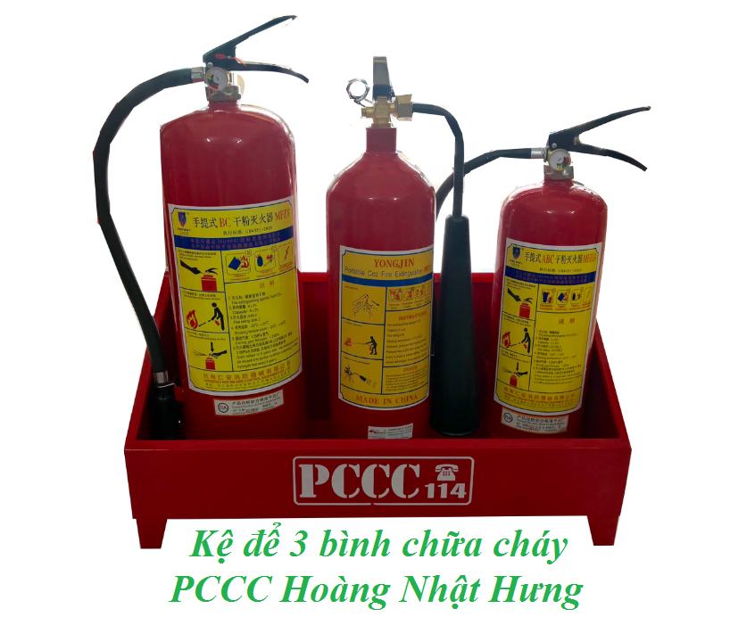 Kệ đựng 3 bình chữa cháy - Cty PCCC Hoàng Nhật Hưng