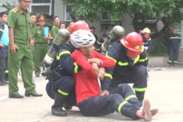 Công an thành phố kiểm tra nghiệp vụ đối với lực lượng CS PCCC và CNCH Công an thành phố kiểm tra nghiệp vụ đối với lực lượng CS PCCC và CNCH