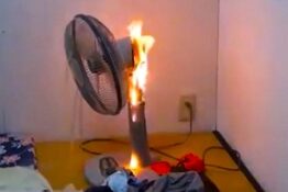 Nguy cơ hoả hoạn từ cháy quạt điện trong gia đình Nguy cơ hoả hoạn từ cháy quạt điện trong gia đình