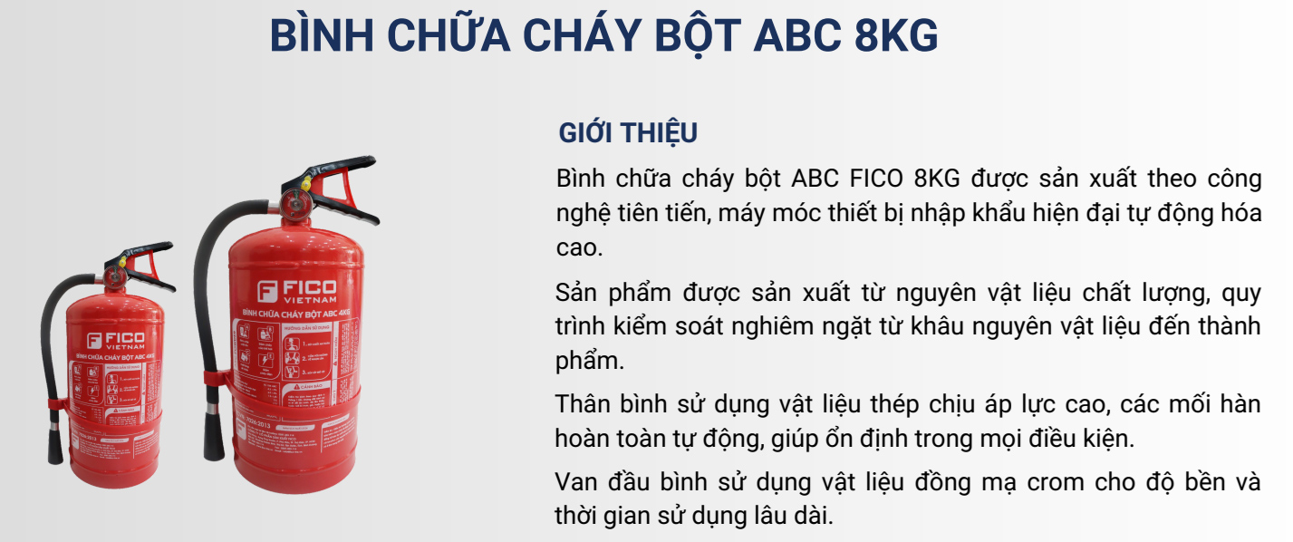 Bình chữa cháy bột ABC FICO 8kg