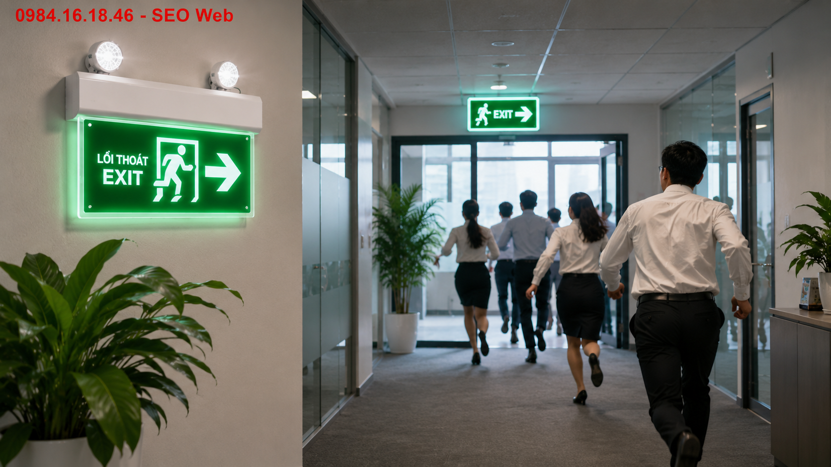 Đèn Exit hỗ trợ nhân viên hướng dẫn khách thoát hiểm nhanh chóng và trật tự.
