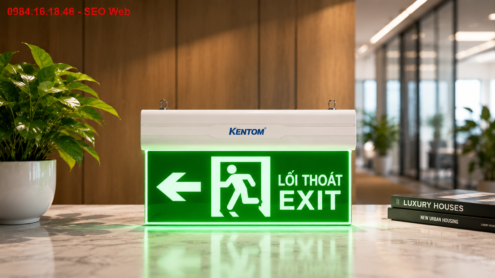 Đèn Exit Kentom chú trọng độ bền, hoạt động ổn định trong nhiều điều kiện môi trường