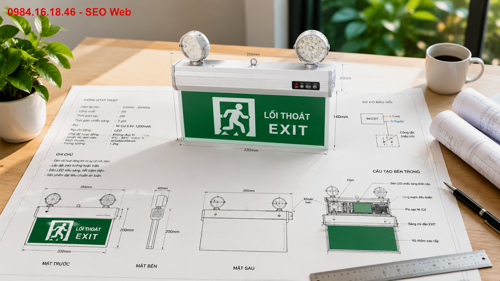 Cấu tạo cơ bản của đèn Exit