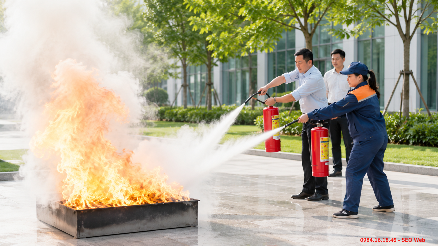 Huấn luyện giúp bảo đảm an toàn khi sử dụng bình chữa cháy