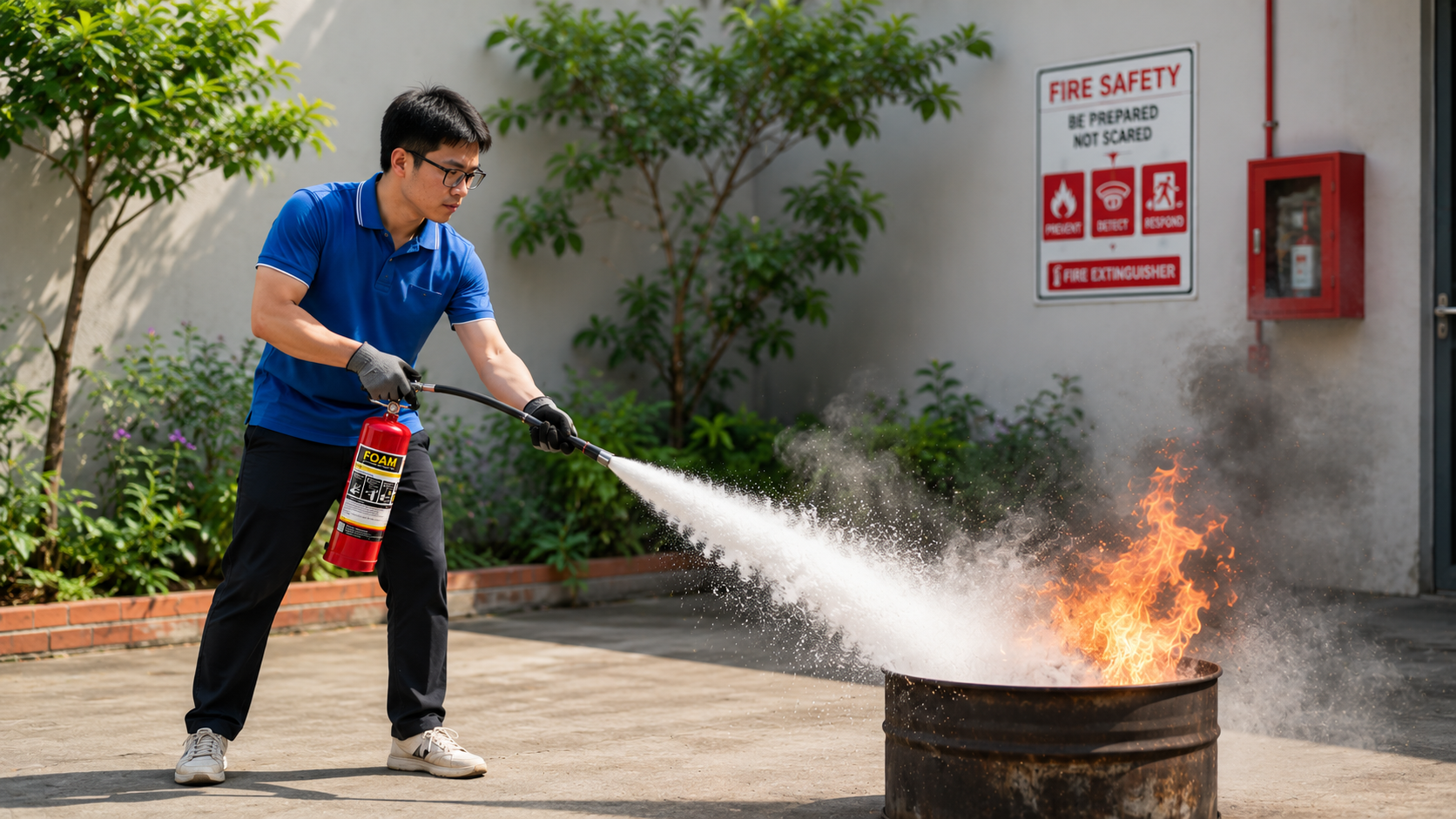 Kiểm tra bình chữa cháy Foam trước khi đưa vào sử dụng