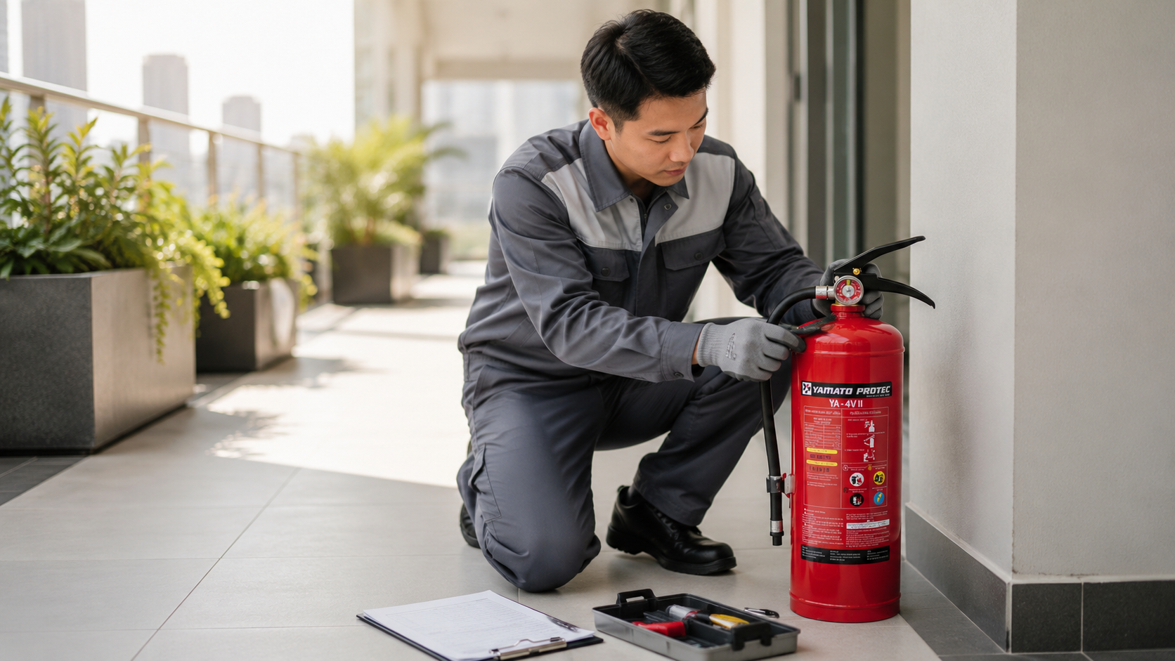 Kiểm tra bình chữa cháy hàng năm để đánh giá tổng thể thiết bị Kiểm tra bình chữa cháy hàng năm để đánh giá tổng thể thiết bị