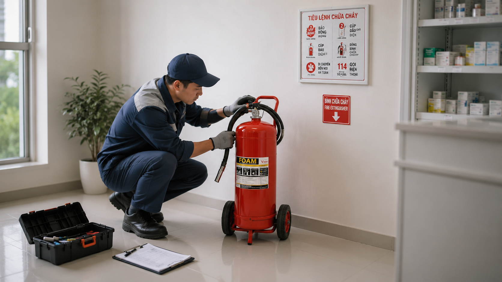 Mua bình chữa cháy Foam chính hãng tại Công ty PCCC Hoàng Nhật Hưng