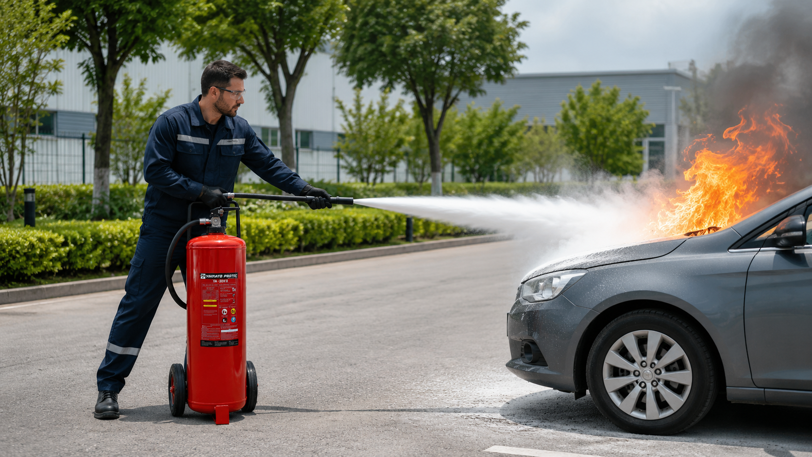 Sử dụng bình chữa cháy Yamato tiện lợi và dễ dàng di chuyển