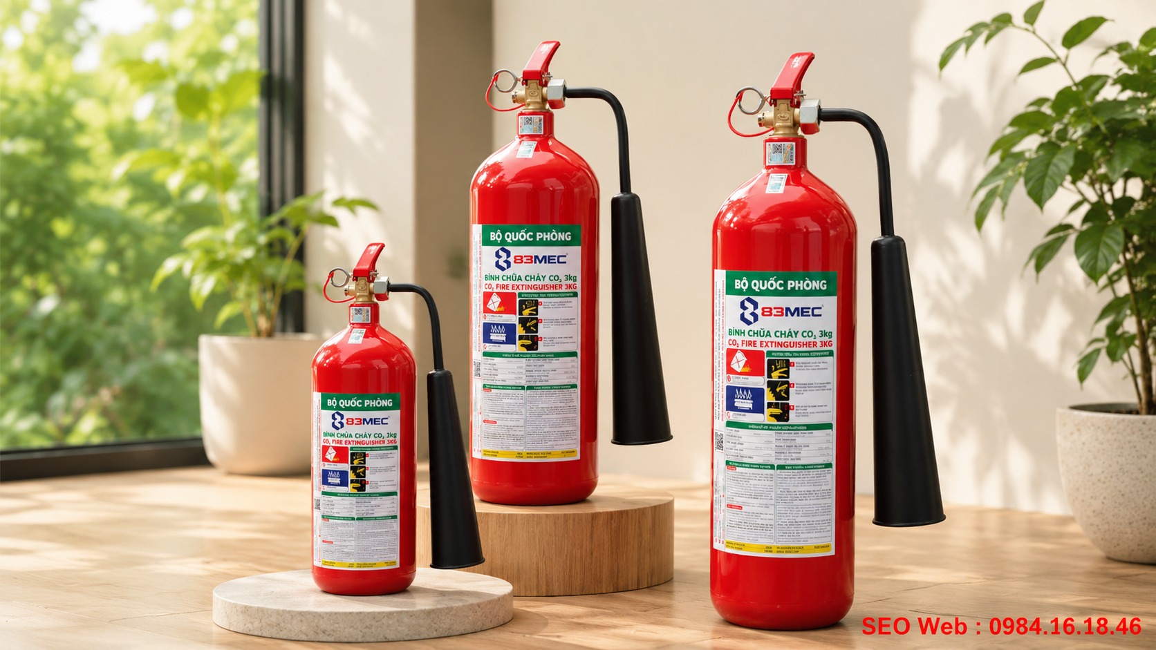 Bình chữa cháy CO2 5kg Bộ Quốc Phòng phù hợp văn phòng, nhà xưởng và phòng kỹ thuật. Bình chữa cháy CO2 5kg Bộ Quốc Phòng phù hợp văn phòng, nhà xưởng và phòng kỹ thuật.