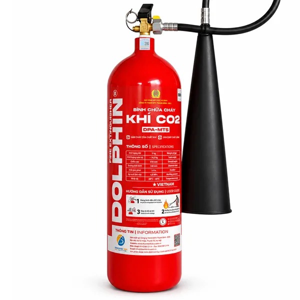 Bình chữa cháy khí CO2 5kg MT5 Dolphin0