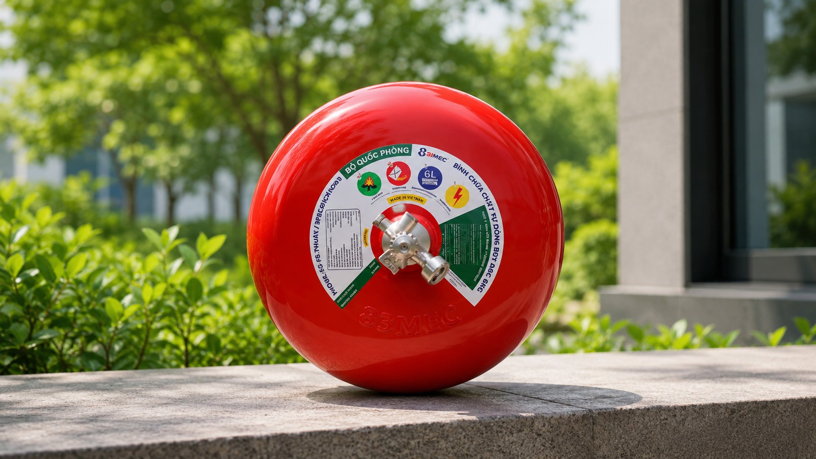 Bình chữa cháy tự động bột ABC 8kg Bộ Quốc Phòng Bình chữa cháy tự động bột ABC 8kg Bộ Quốc Phòng