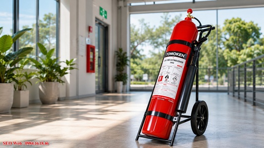 Bình chữa cháy xe đẩy Tomoken loại khí CO2 24KG