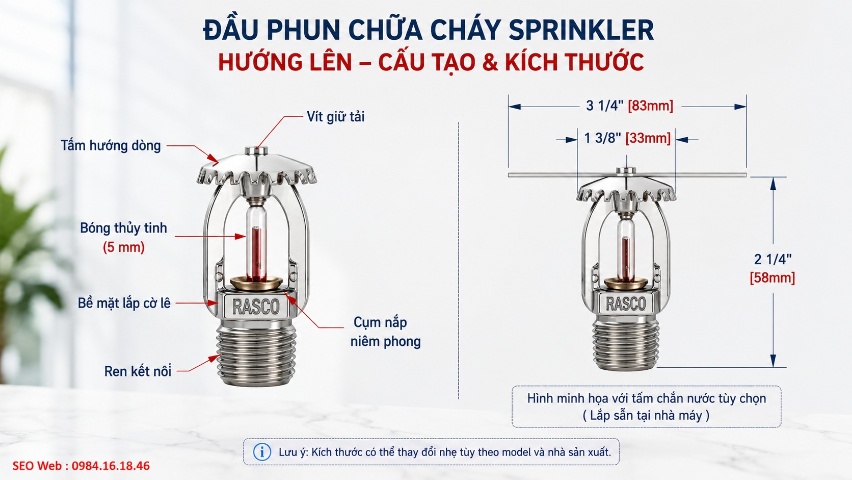 Bộ phận cảm nhiệt duy trì cơ cấu đóng kín của đầu phun Sprinkler trước kích hoạt