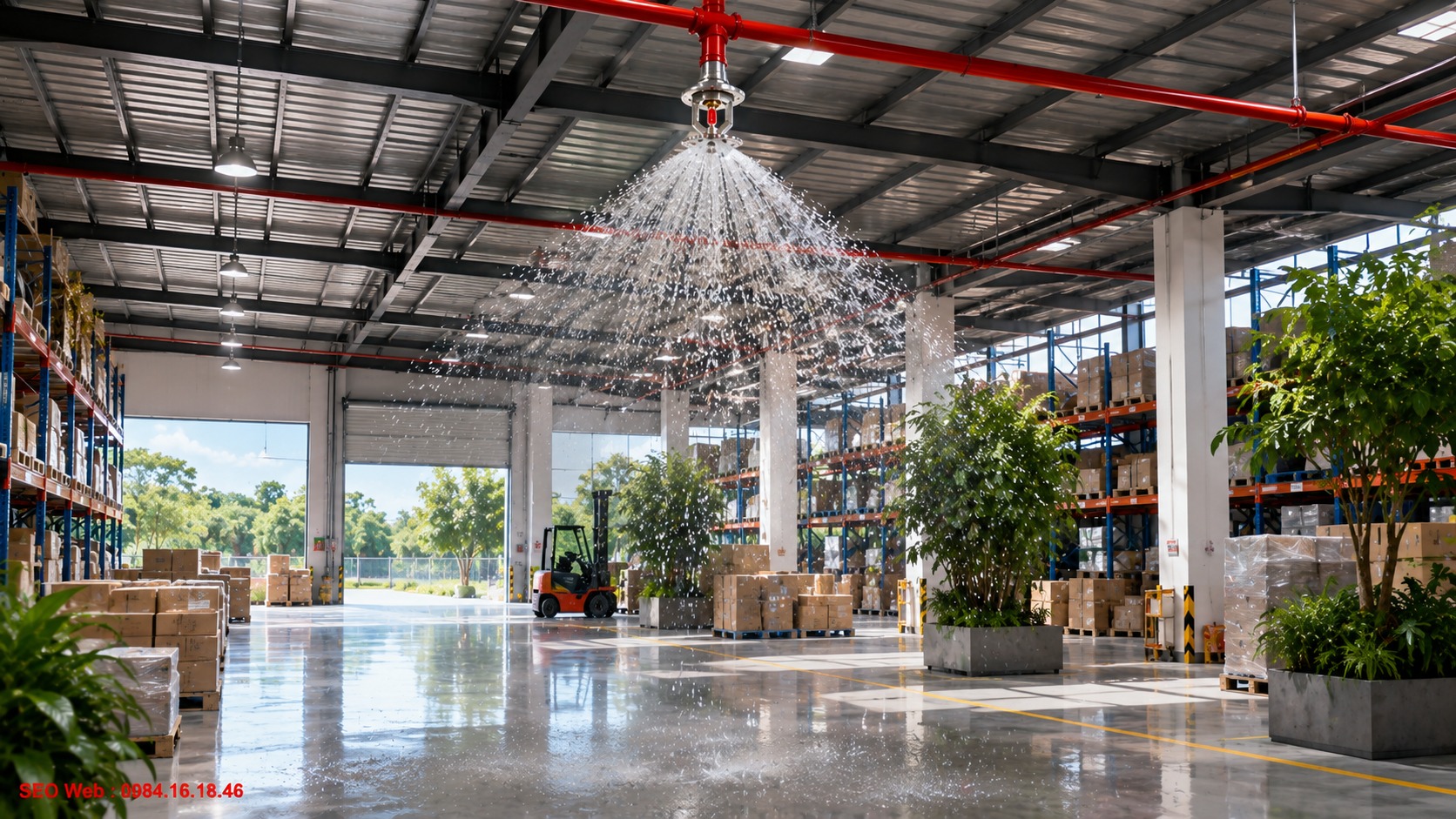 Cơ cấu cảm nhiệt đầu phun Sprinkler phản ứng khi nhiệt độ đạt ngưỡng thiết kế