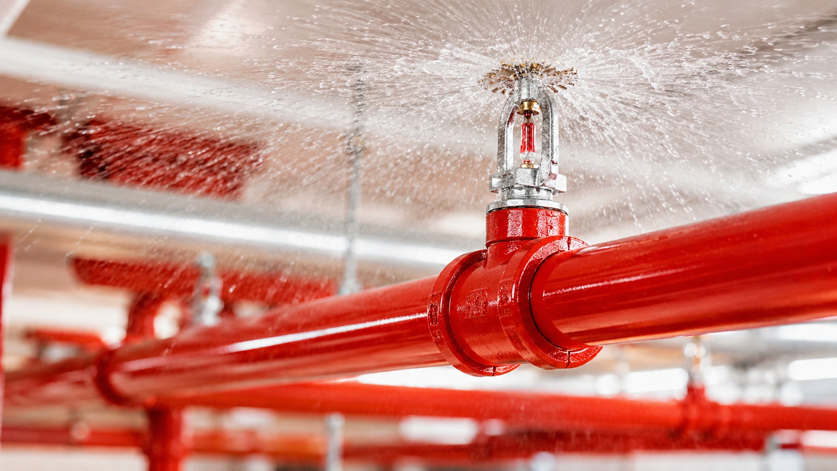Quá trình tiếp nhận nhiệt trước khi đầu phun kích hoạt Đầu phun Sprinkler hướng lên tiếp nhận nhiệt từ đám cháy