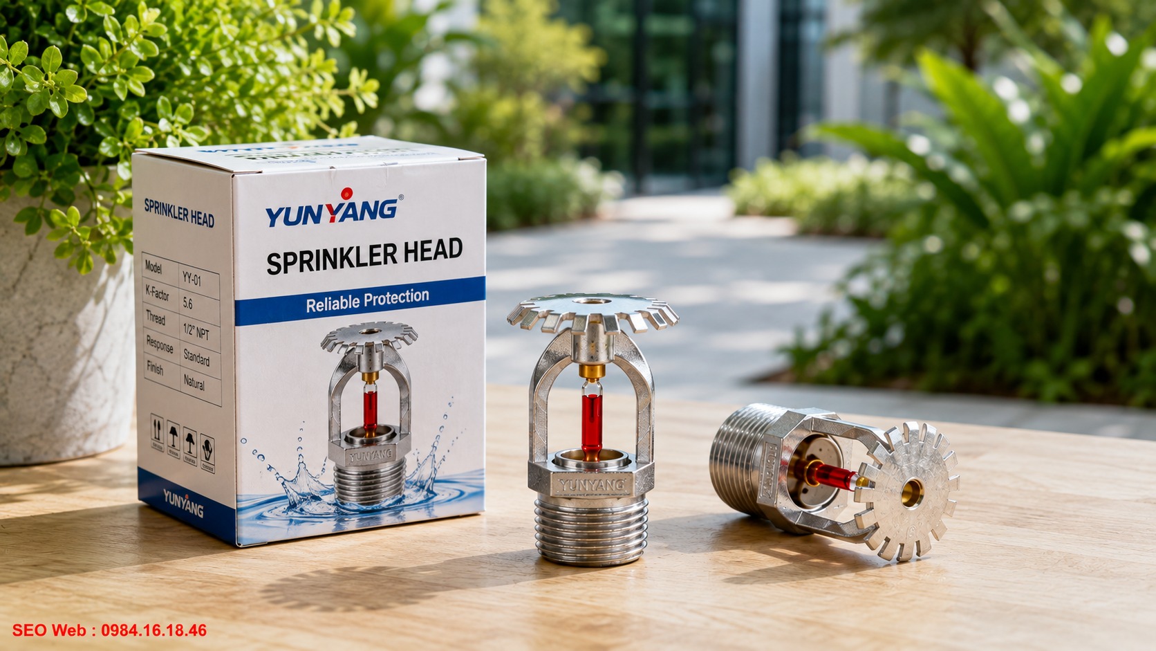Đặc điểm đầu phun Sprinkler hướng lên của thương hiệu YunYang Đầu phun chữa cháy Sprinkler hướng lên thương hiệu YunYang cho công trình