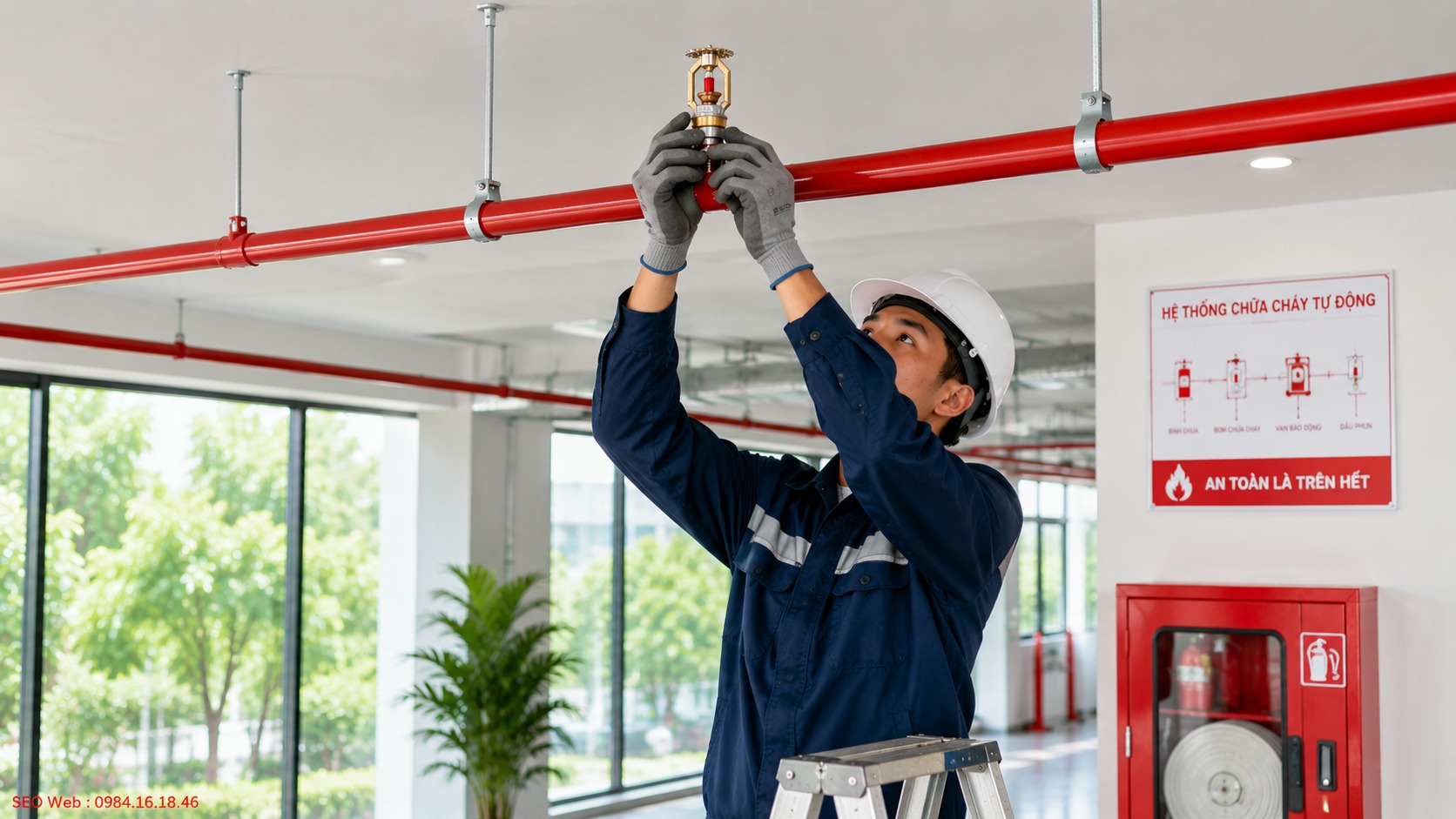 Quy trình lắp đặt đầu phun Sprinkler hướng lên đúng kỹ thuật