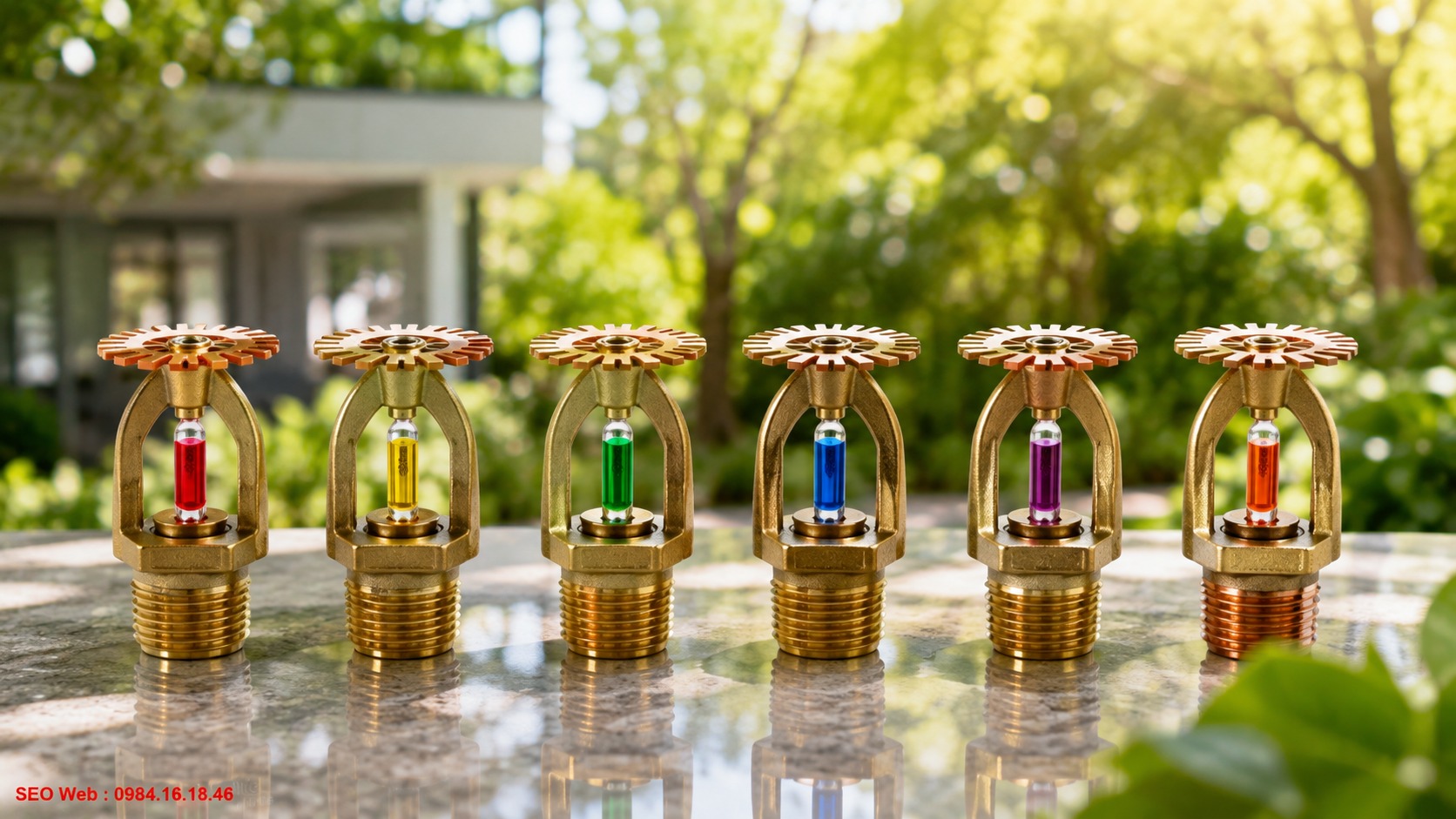 Cơ chế cảm nhiệt quan trọng bên trong đầu phun Sprinkler Bóng thủy tinh cảm nhiệt giúp đầu phun Sprinkler tự động kích hoạt khi nhiệt độ đạt ngưỡng