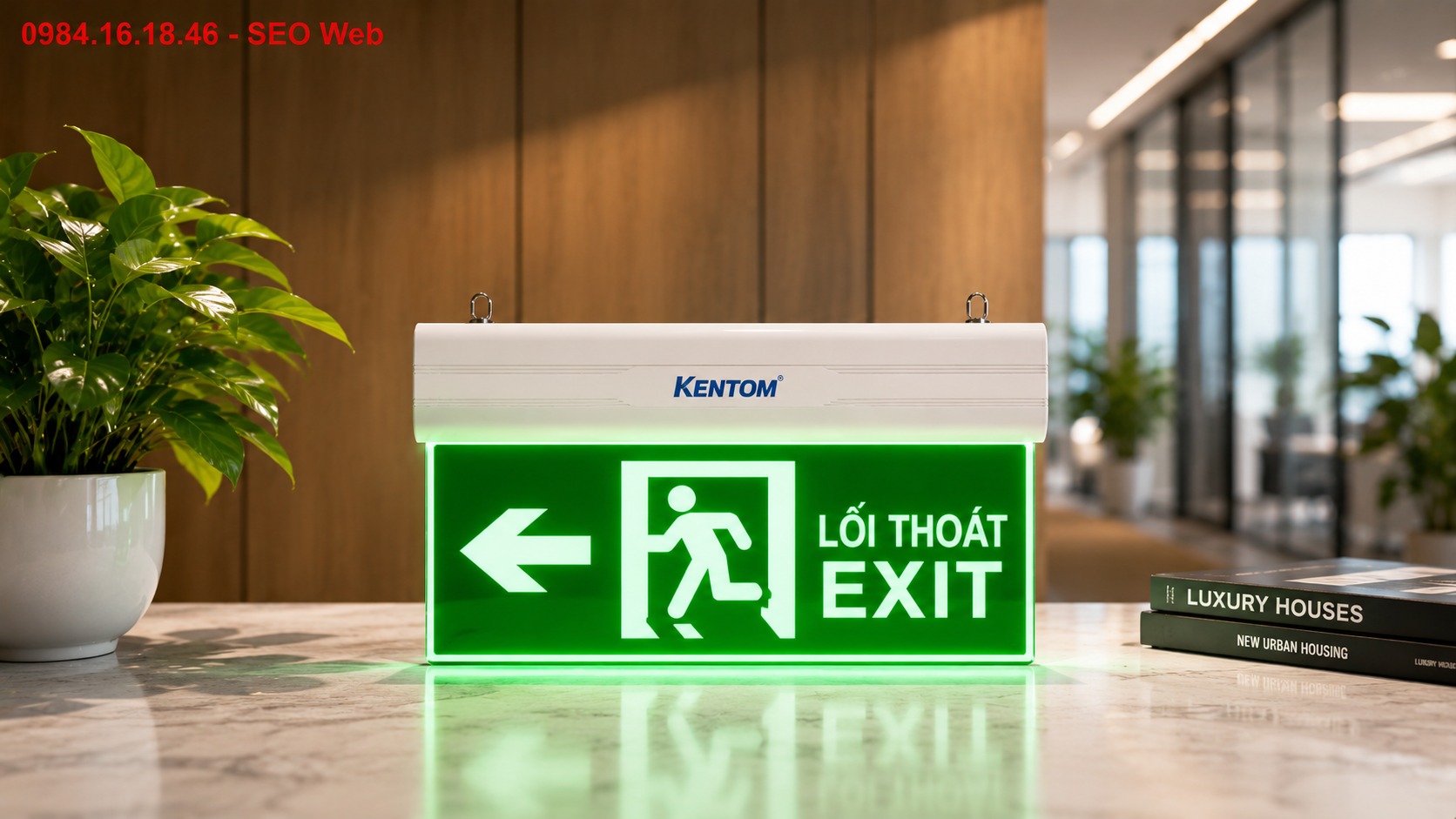 Đèn Exit Kentom chất lượng ổn định phù hợp nhiều hệ thống thoát hiểm công trình