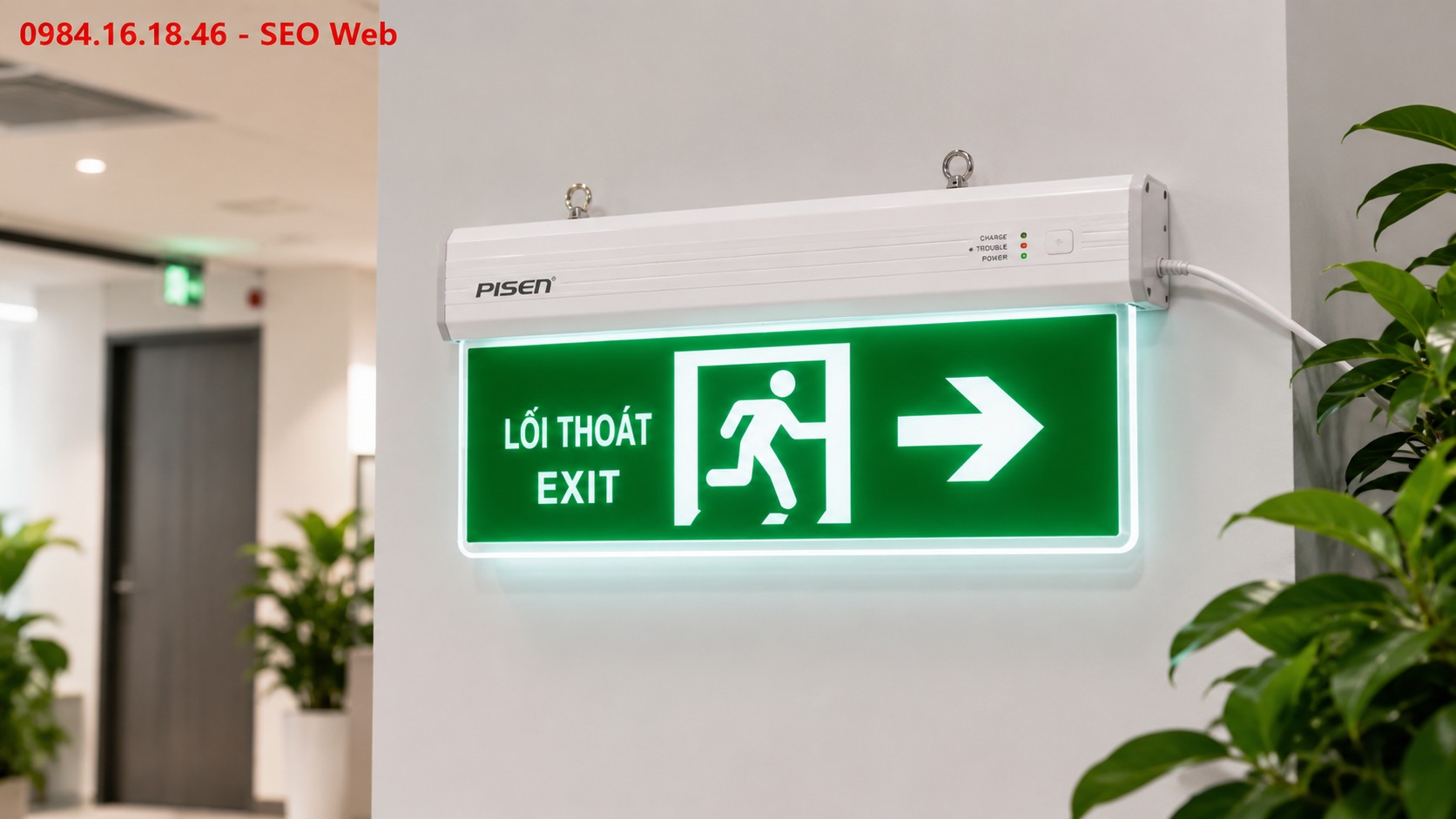 Đèn Exit Pisen thông dụng phù hợp công trình nhỏ và nhu cầu tiết kiệm