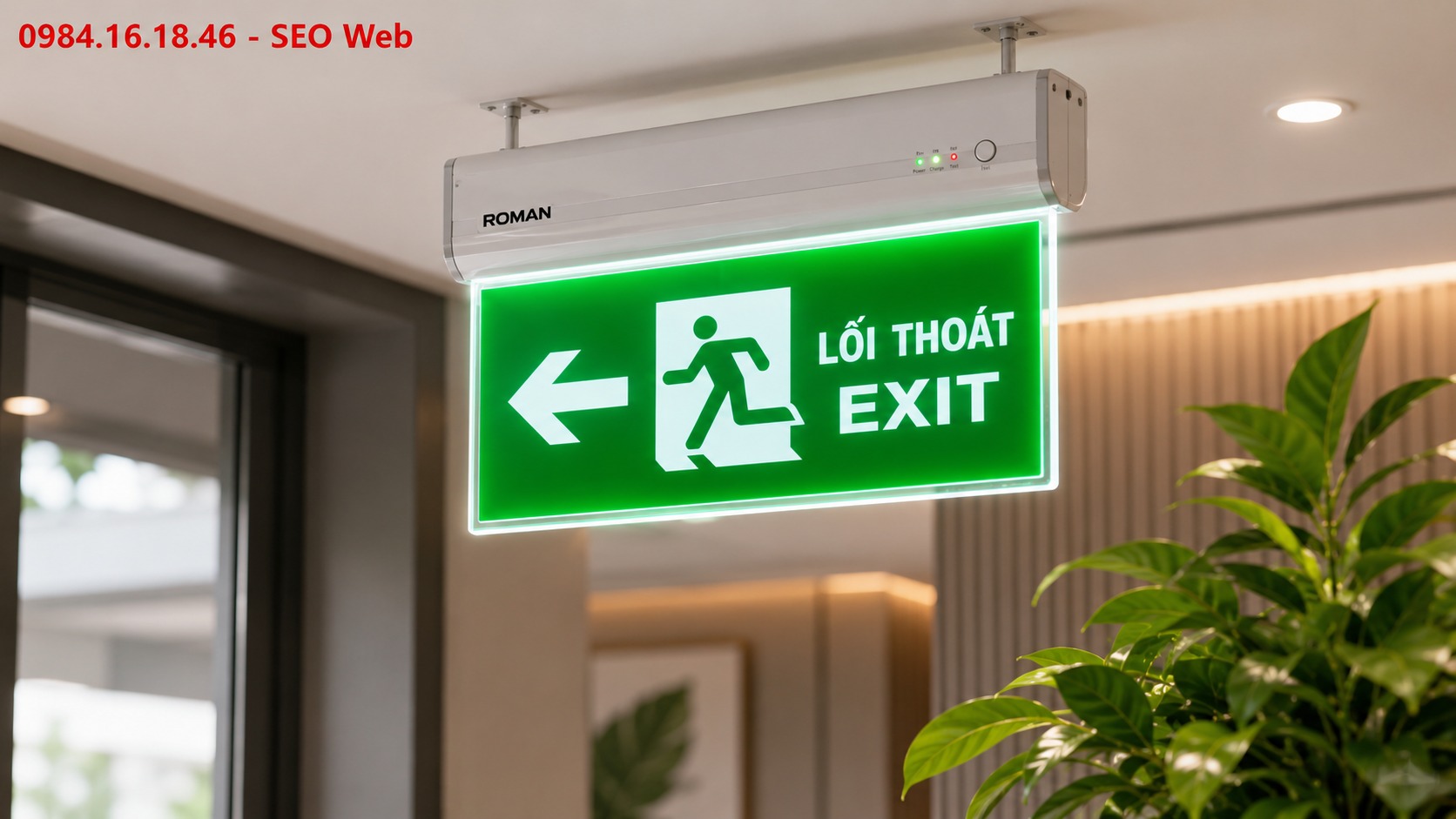 Đèn Exit Roman cao cấp kết hợp thiết kế đẹp và khả năng chiếu sáng ổn định