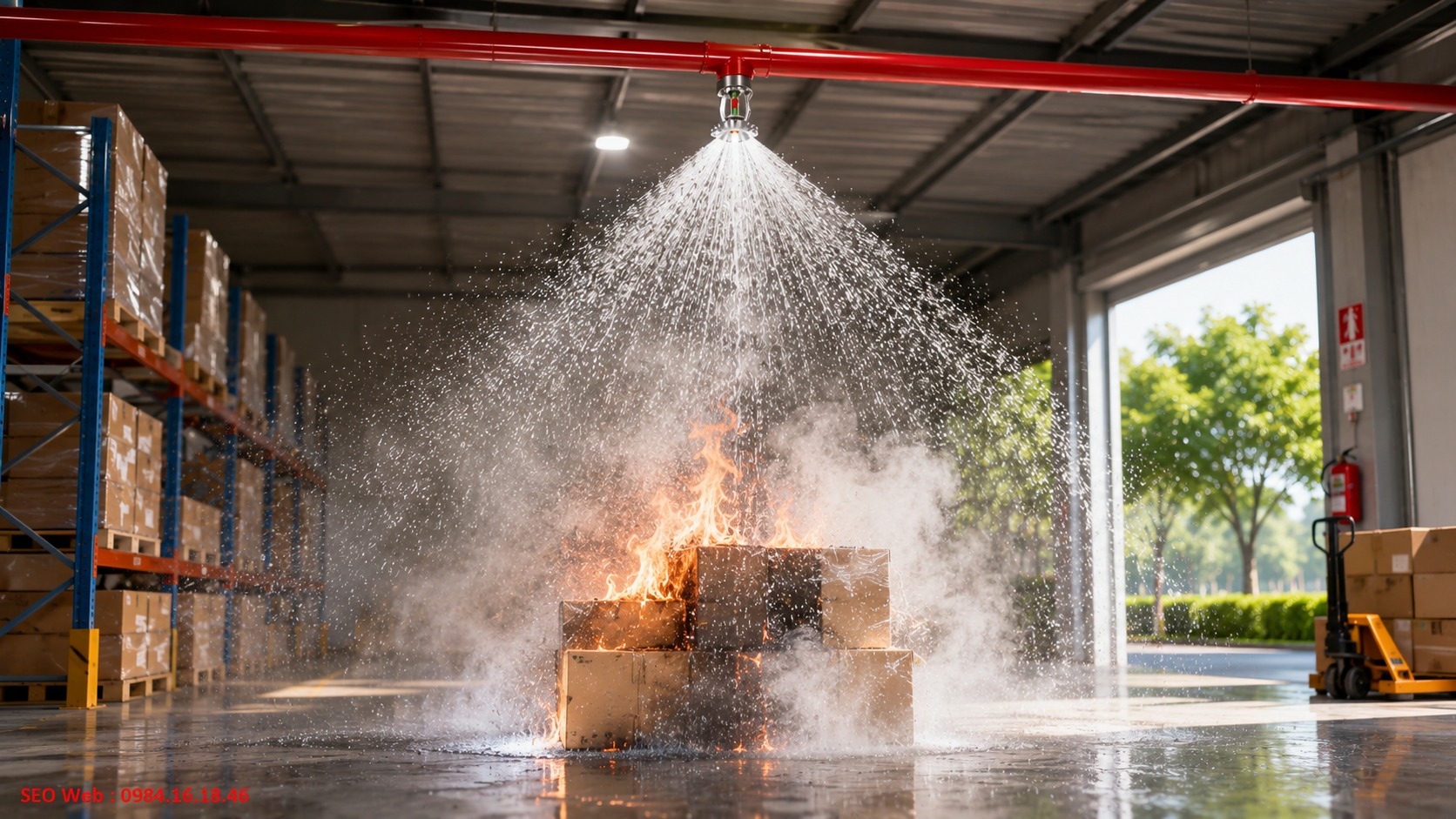 Cảm biến nhiệt giúp đầu phun Sprinkler tự động kích hoạt khi cháy