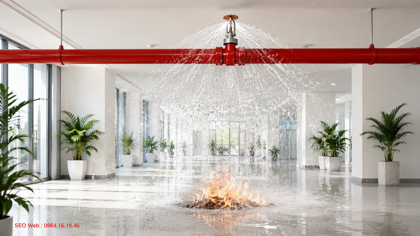 Bóng thủy tinh vỡ khi nhiệt độ đạt ngưỡng kích hoạt thiết kế