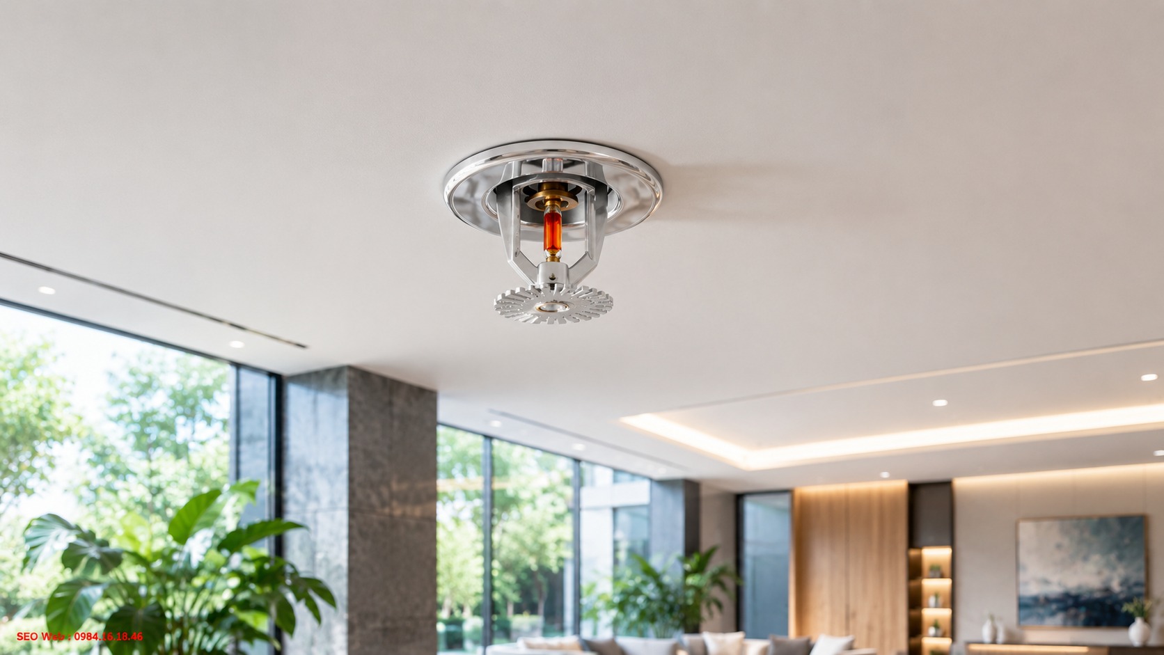 Thiết kế đầu phun âm trần gọn cho kiến trúc hiện đại Đầu phun Sprinkler hướng xuống âm trần tăng tính thẩm mỹ