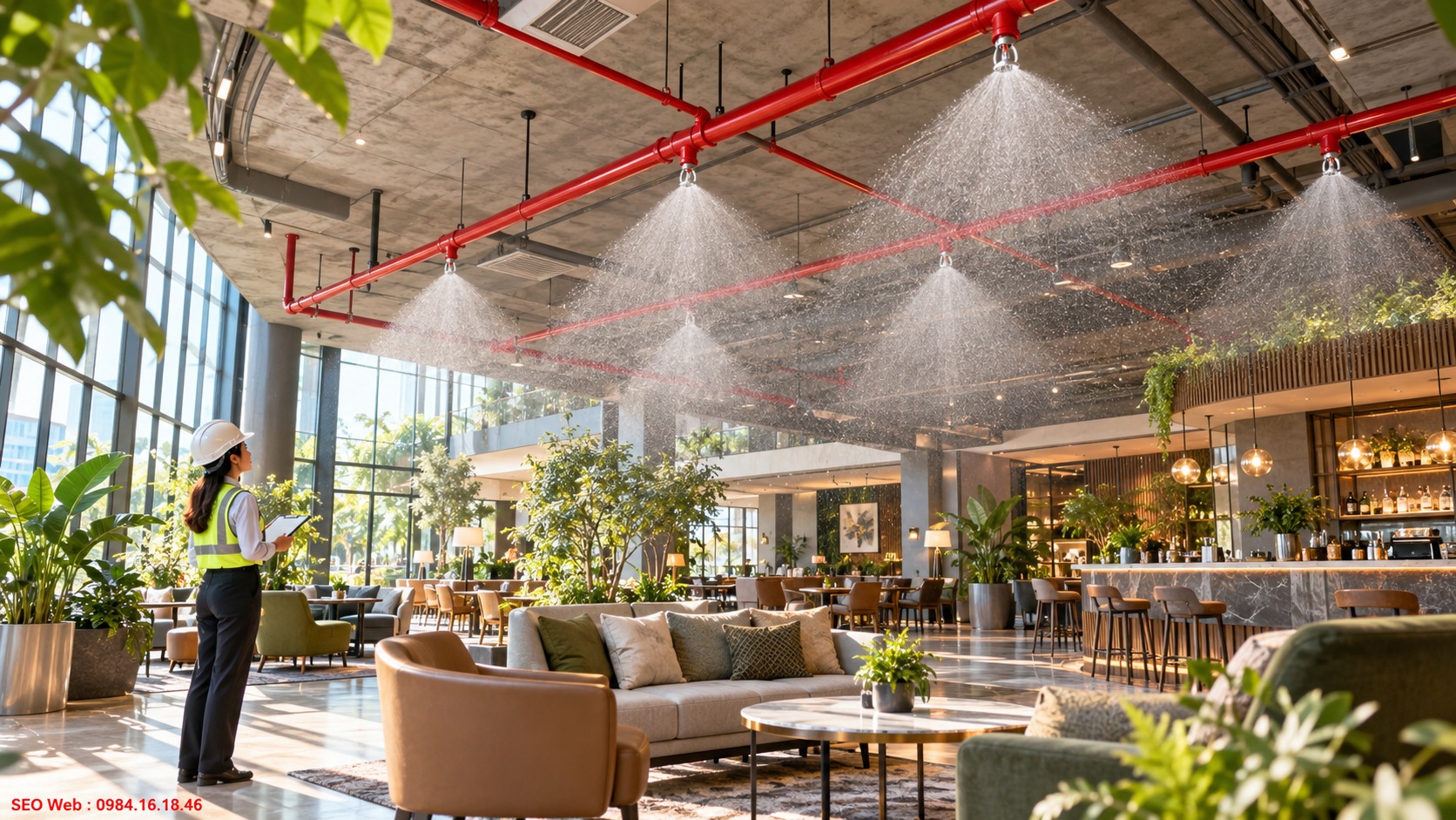 Tối ưu khoảng cách Sprinkler theo đặc điểm từng khu vực bảo vệ Điều chỉnh khoảng cách đầu phun Sprinkler theo hình dạng mặt bằng công trình