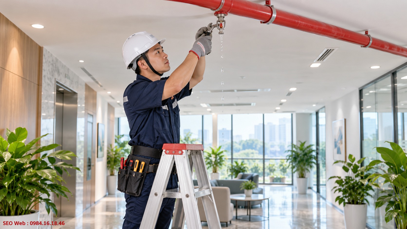 Quy trình cô lập nguồn nước trước khi sửa đầu phun Khóa nguồn nước trước khi xử lý đầu phun Sprinkler bị rò rỉ