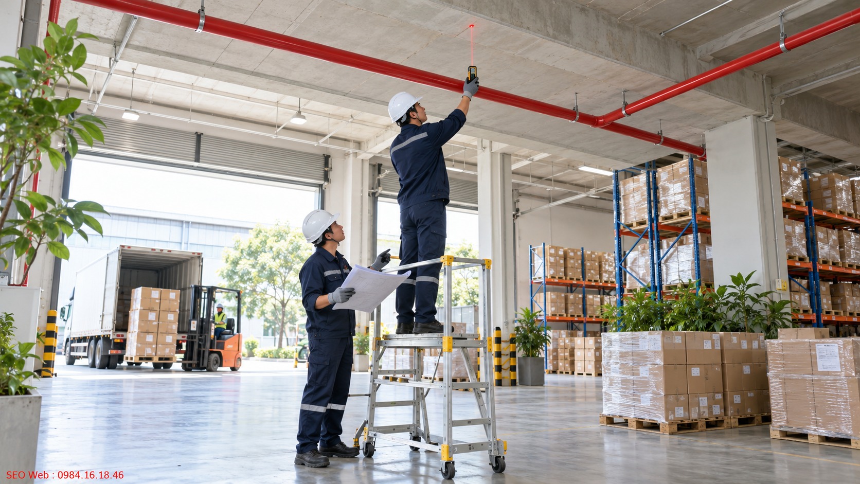 Khoảng cách đầu phun Sprinkler hướng xuống với trần được bố trí phù hợp