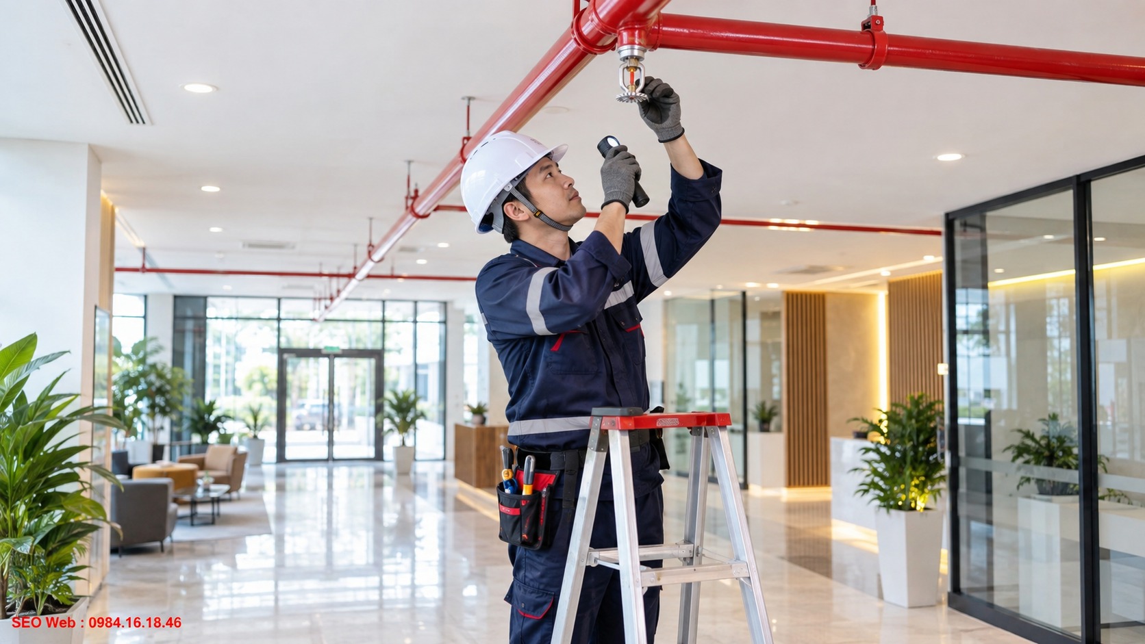 Đánh giá độ kín đầu phun Sprinkler sau quá trình sửa chữa Kiểm tra độ kín đầu phun Sprinkler sau khi khắc phục tình trạng rò
