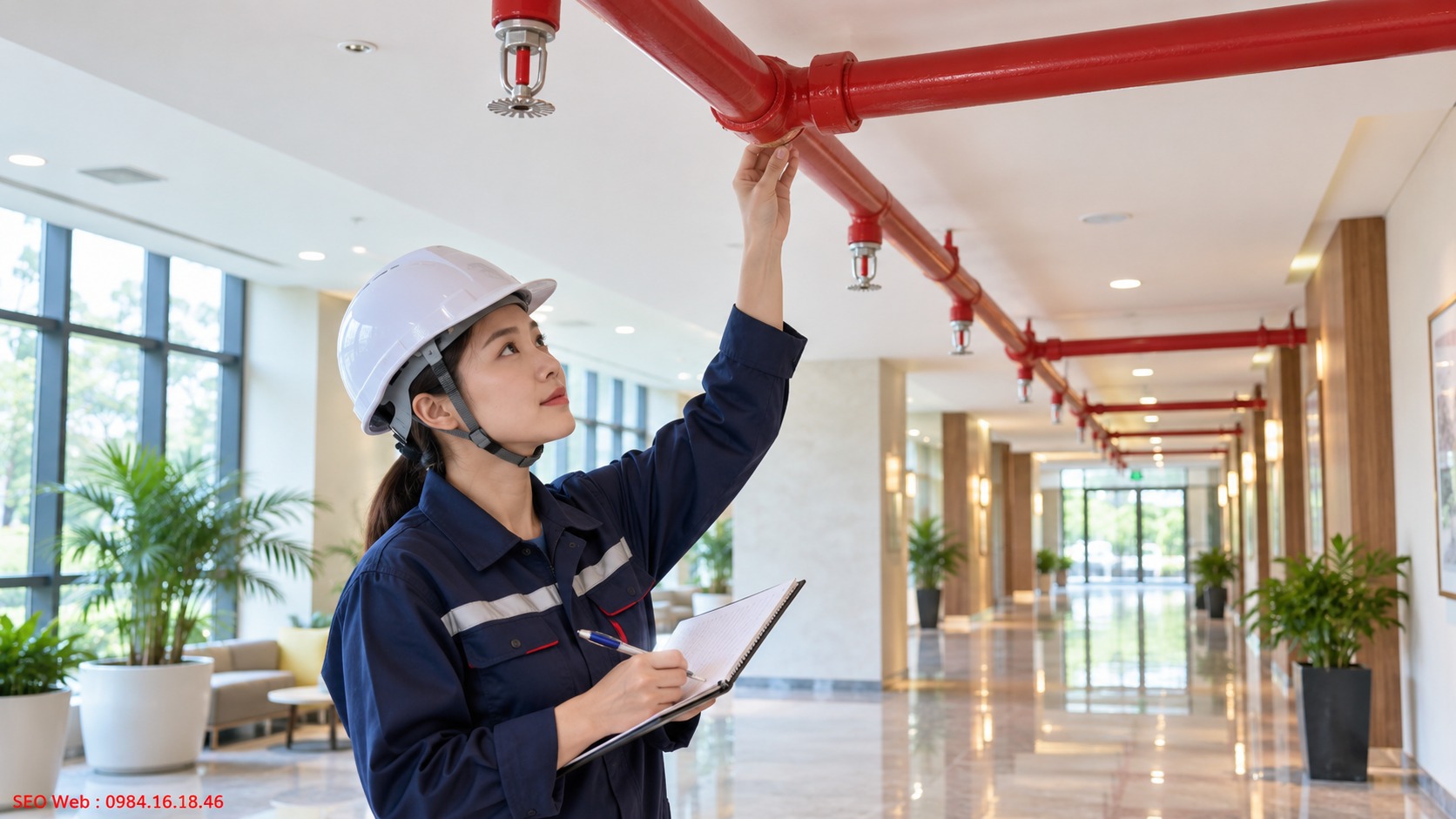 Kiểm tra vị trí và khoảng cách đầu phun Sprinkler sau khi lắp