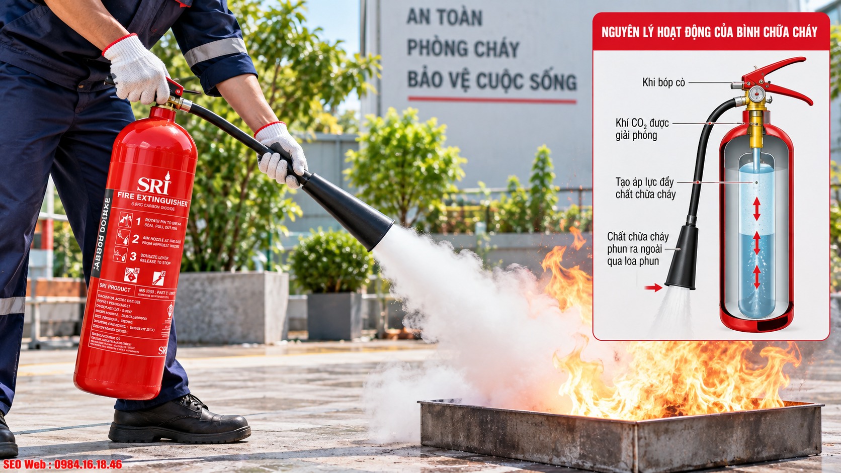 Nguyên lý hoạt động của bình chữa cháy khi xử lý đám cháy