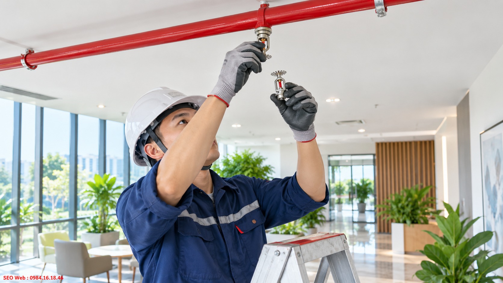 Thay thế đầu phun xuống cấp bằng thiết bị đúng thông số Thay đầu phun Sprinkler không còn phù hợp với yêu cầu hệ thống