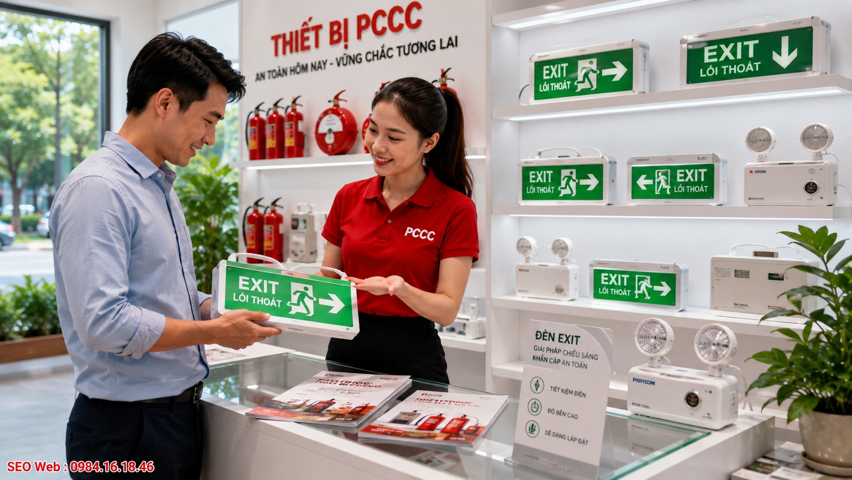 Tiêu chuẩn an toàn đèn Exit quy định độ sáng, ký hiệu và nguồn dự phòng