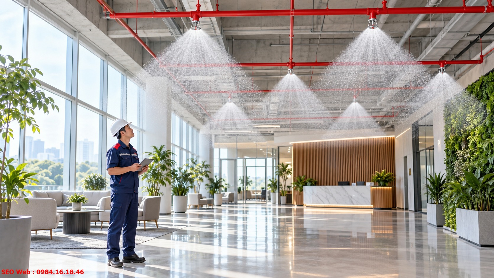 Xác định vùng bảo vệ hiệu quả cho đầu phun Sprinkler hướng xuống Xác định phạm vi bảo vệ của đầu phun Sprinkler hướng xuống trong công trình