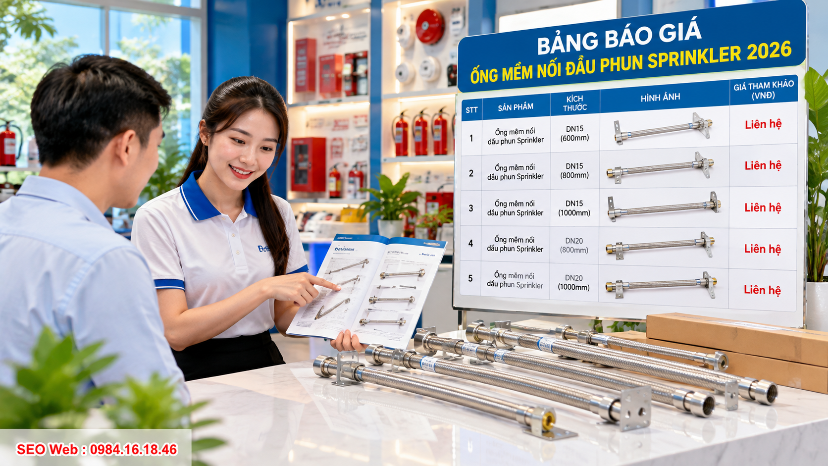 Giá ống mềm Sprinkler thay đổi theo vật liệu và kích thước