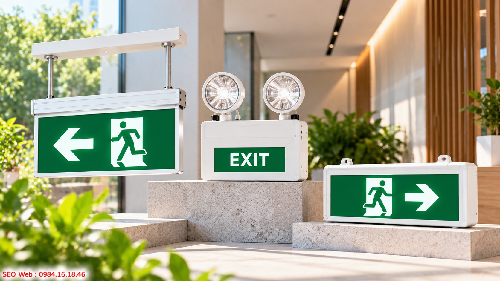 Lựa chọn kiểu đèn Exit phù hợp với từng tuyến đường thoát nạn Nhiều loại đèn Exit đáp ứng vị trí và hướng quan sát khác nhau