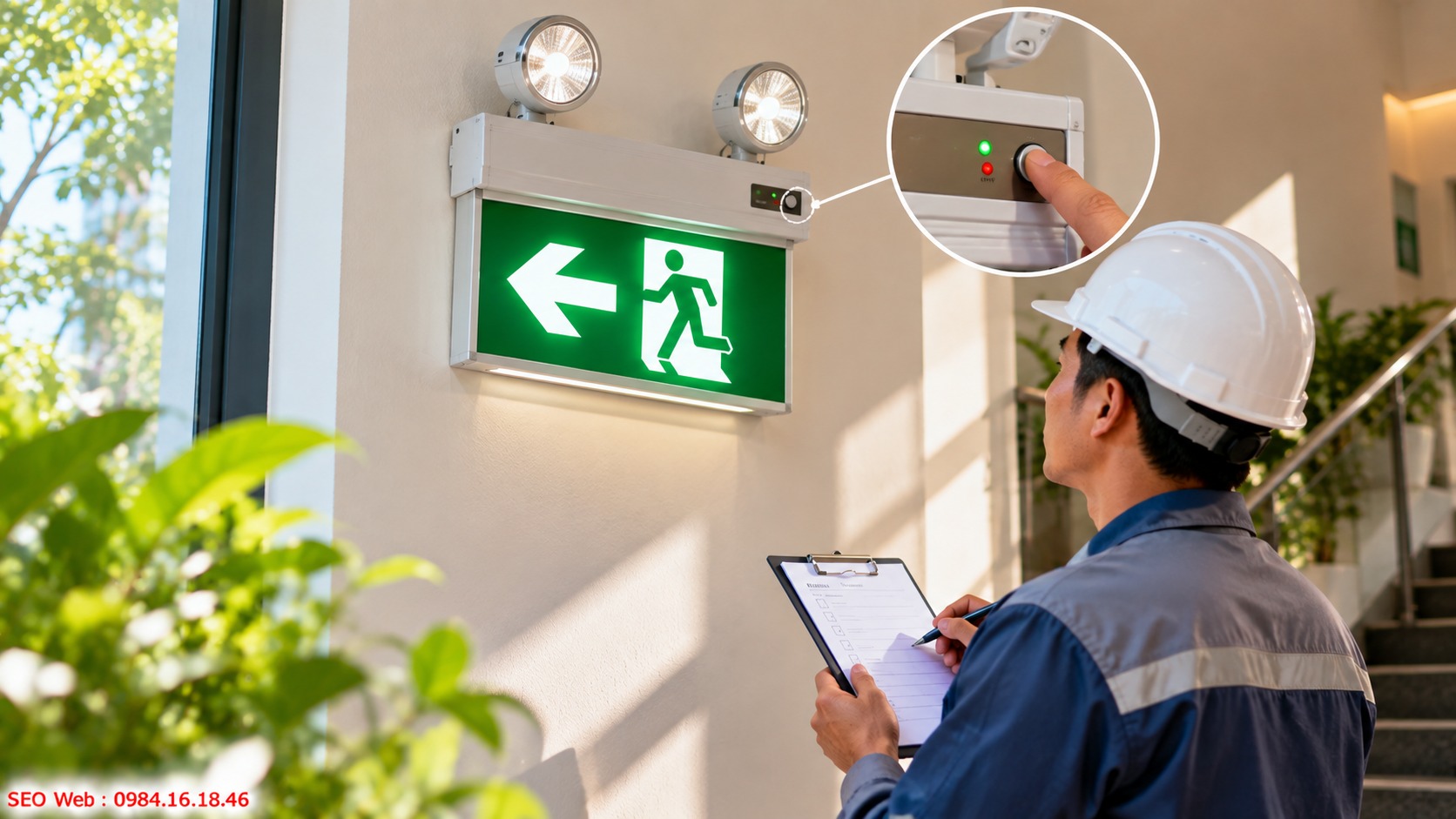 Kiểm tra thực tế giúp xác định đèn Exit vận hành đúng nguyên lý Thử ngắt điện giúp đánh giá khả năng chuyển sang nguồn dự phòng