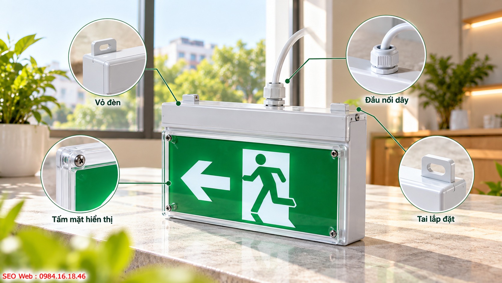 Vỏ đèn chắc chắn bảo vệ linh kiện và hỗ trợ lắp đặt thuận tiện
