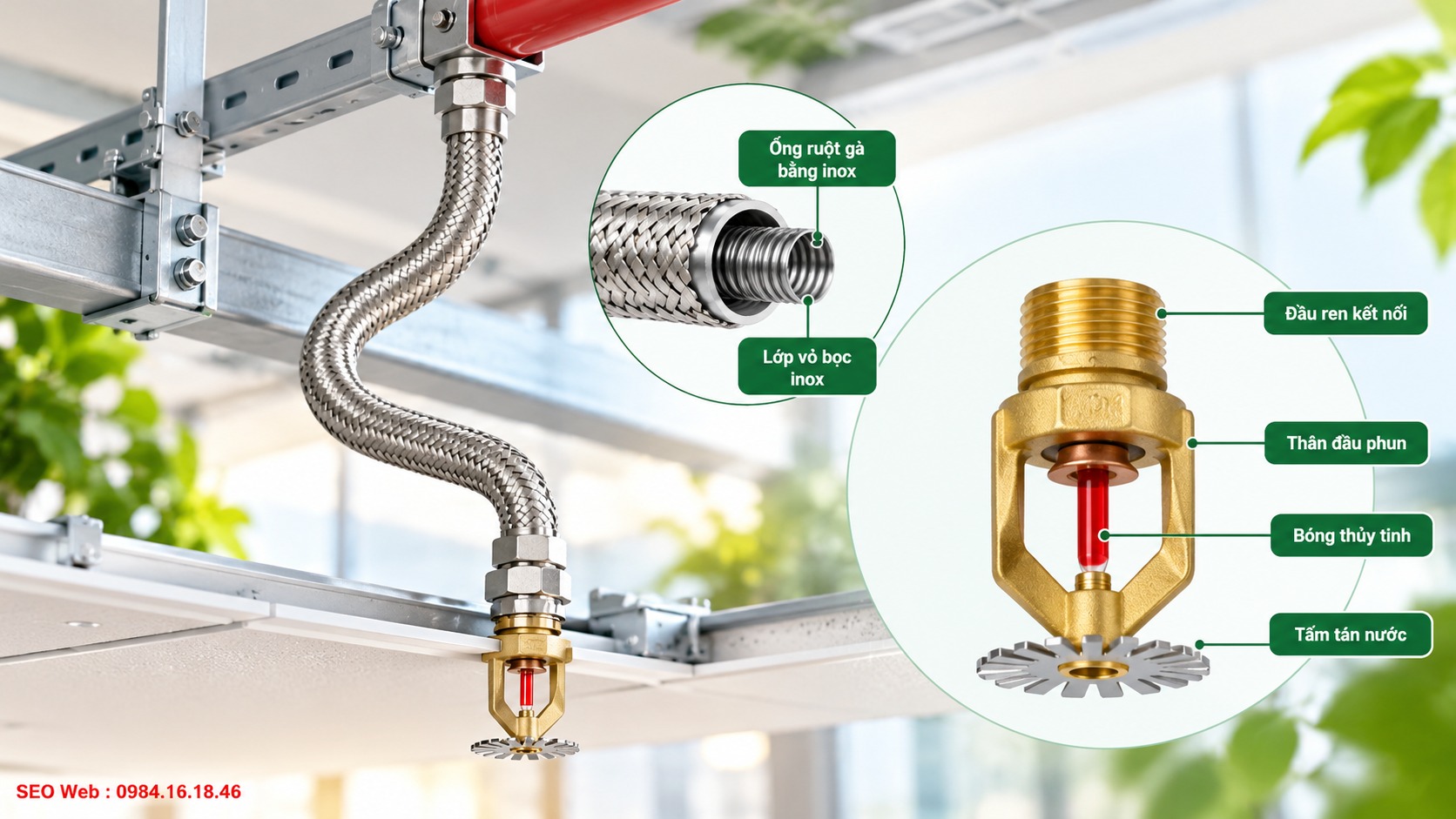Các bộ phận ống mềm Sprinkler được thiết kế bền chắc và linh hoạt
