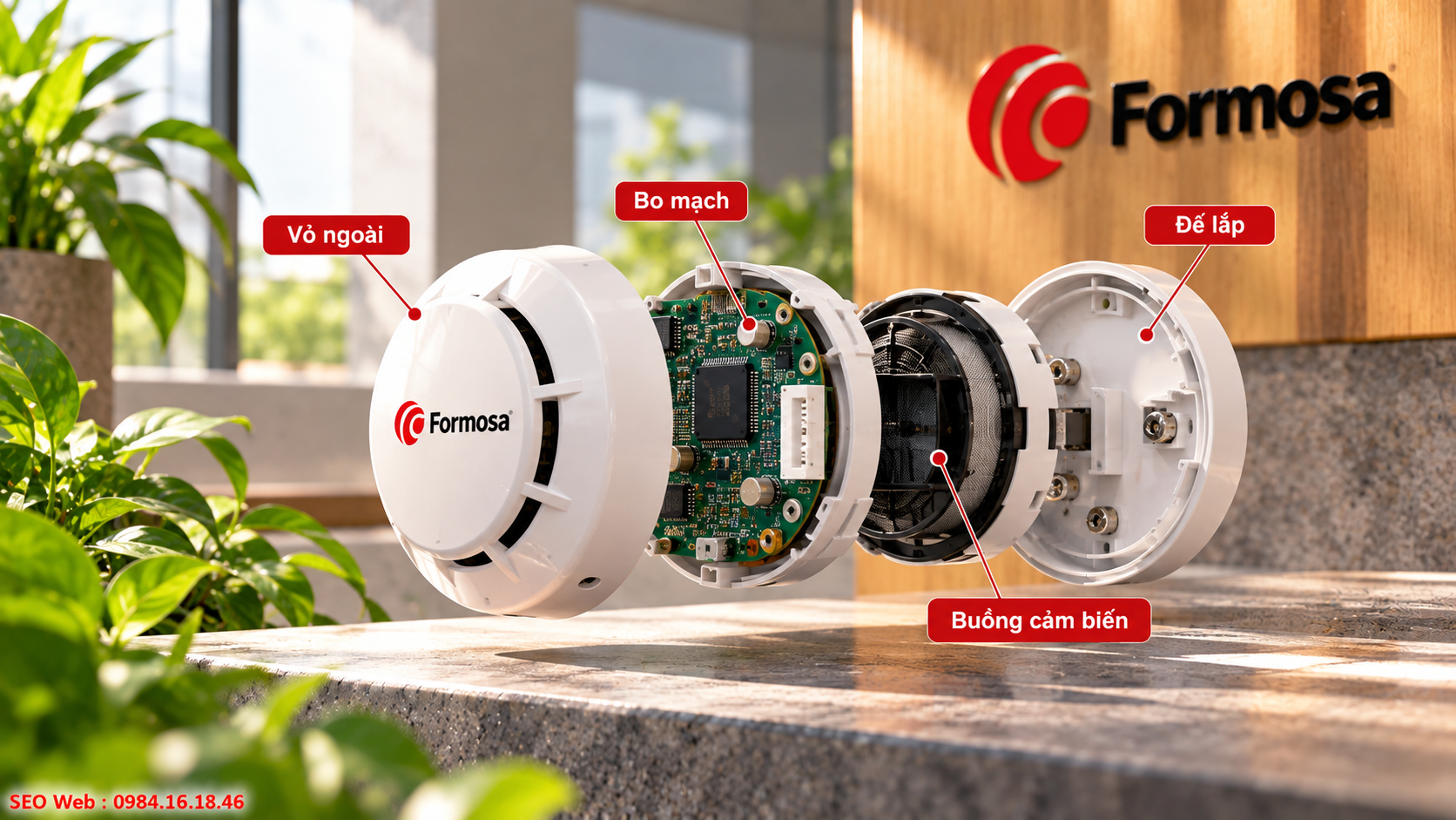 Các thành phần Formosa phối hợp để phát hiện và truyền tín hiệu cháy