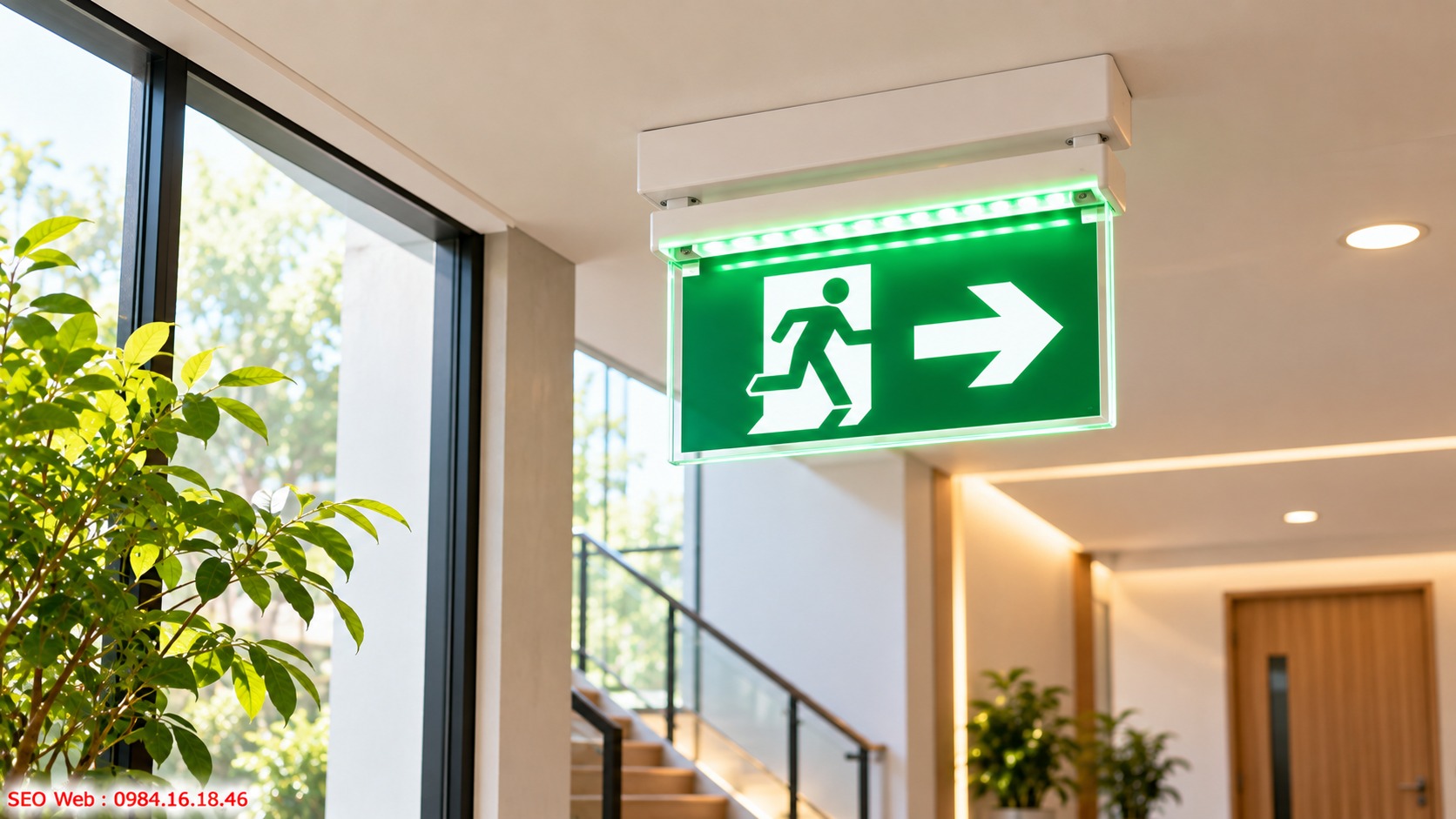 Chế độ duy trì giúp lối thoát luôn được nhận biết rõ ràng Chế độ sáng liên tục giúp đèn Exit luôn hiển thị lối thoát