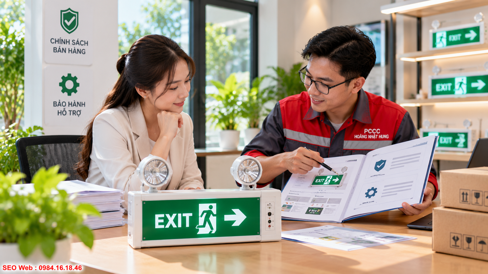 Xem xét hậu mãi và bảo hành trước khi đặt mua đèn Exit Điều kiện bảo hành minh bạch giúp doanh nghiệp giảm rủi ro sau mua