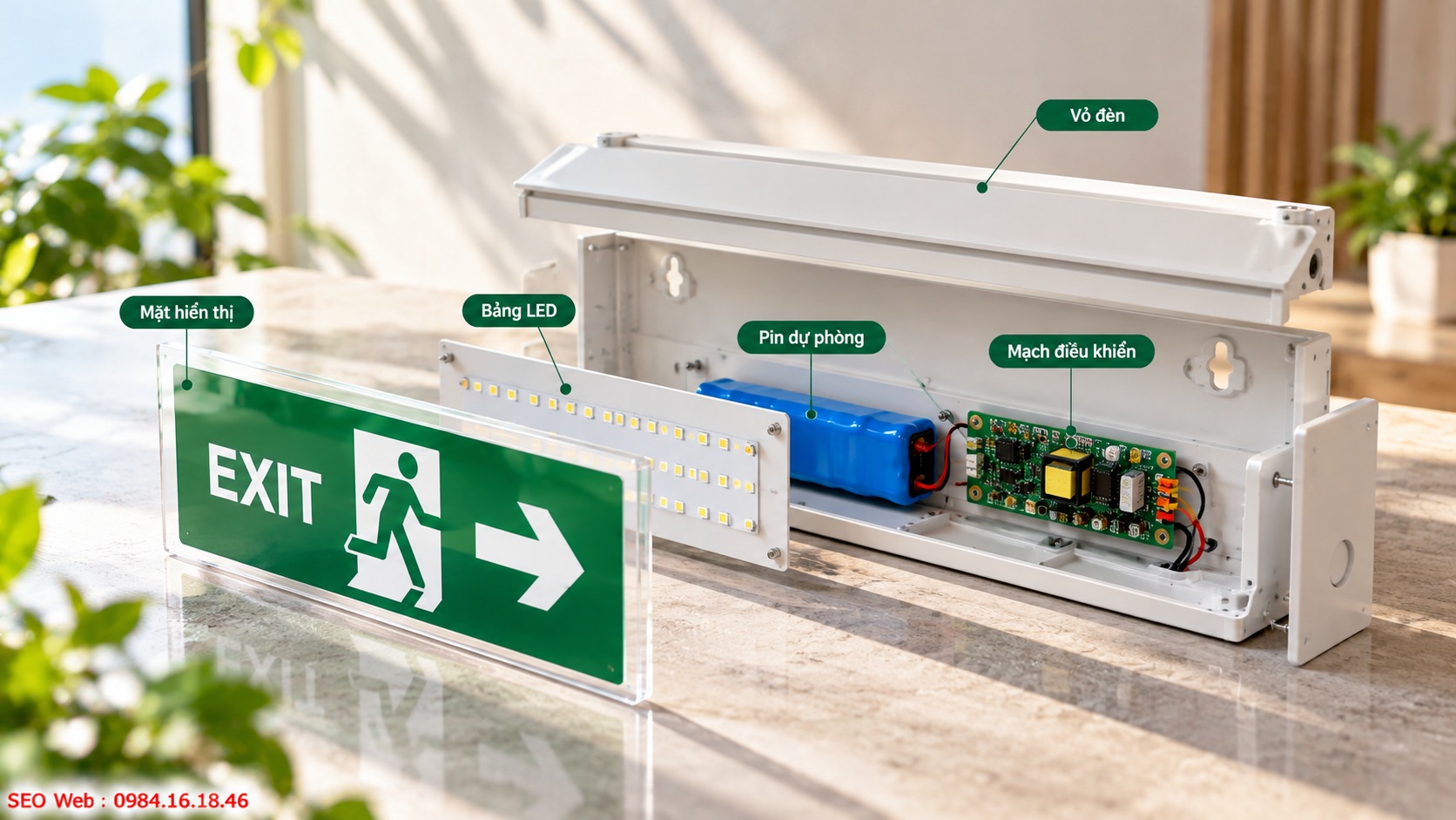 Mỗi loại đèn Exit có thiết kế phù hợp từng vị trí lắp đặt