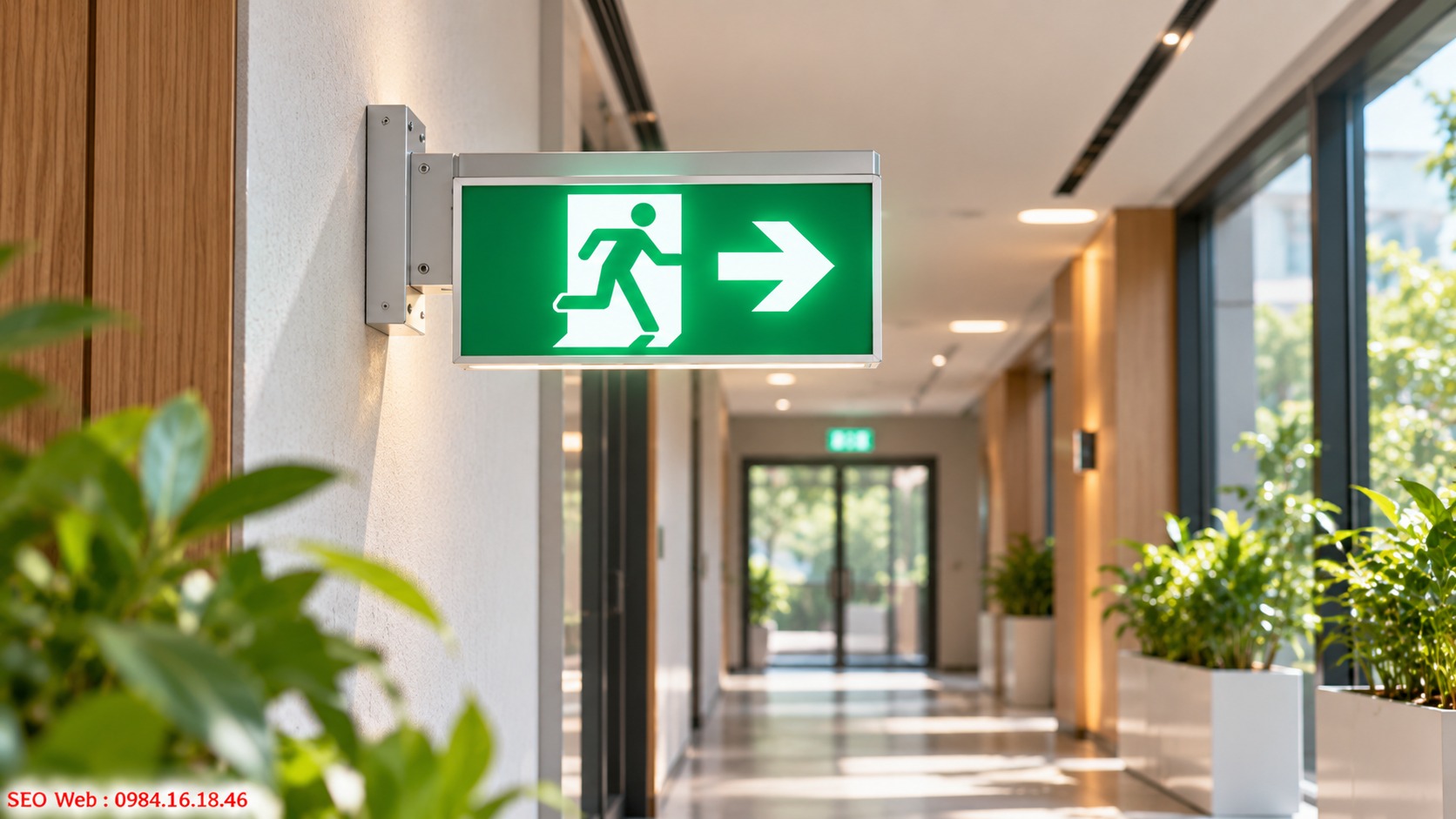 Đèn Exit một mặt phù hợp cửa thoát hiểm và hành lang
