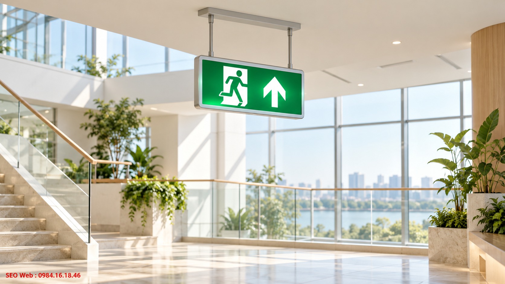 Mũi tên hướng thẳng giúp người dùng tiếp tục đúng tuyến thoát