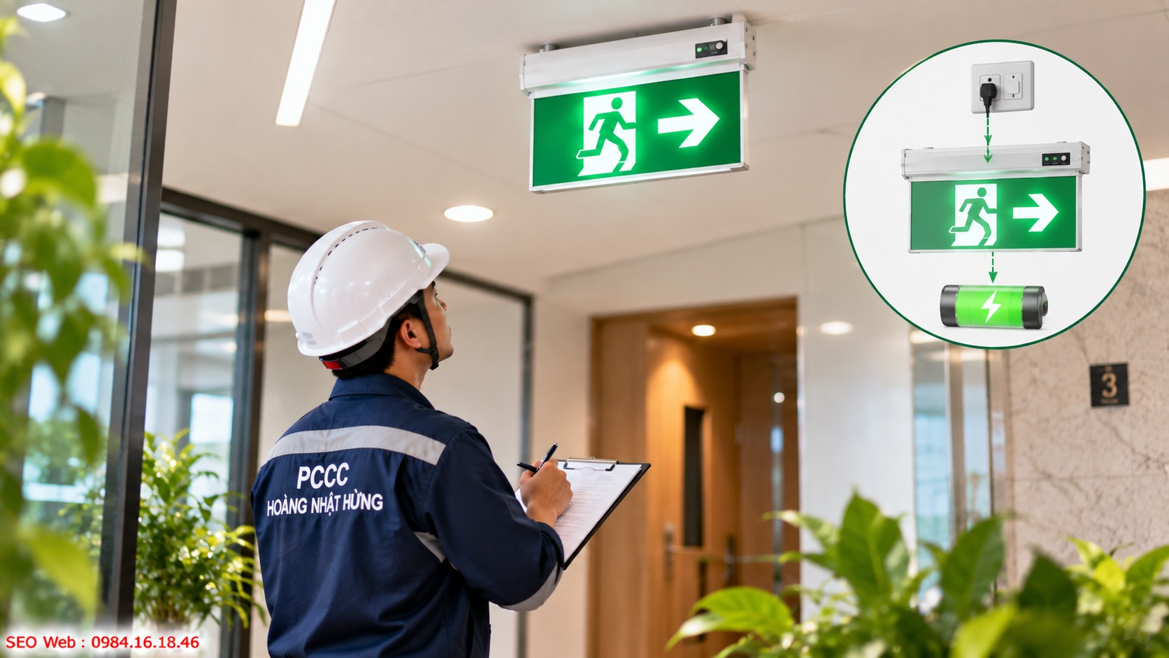 Quá trình khôi phục nguồn và sạc pin của đèn Exit Thiết bị trở lại nguồn chính và tự động sạc lại pin